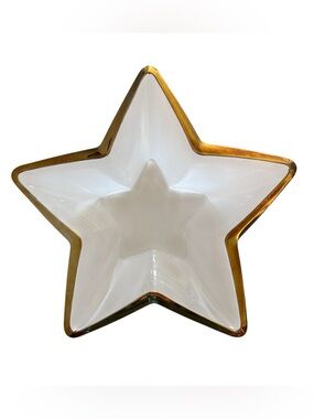 Lenox Gilded Star Shaped Serving Bowl Gold Edge Celestial Decor